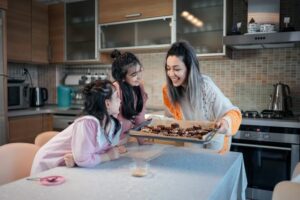 Image of a family baking